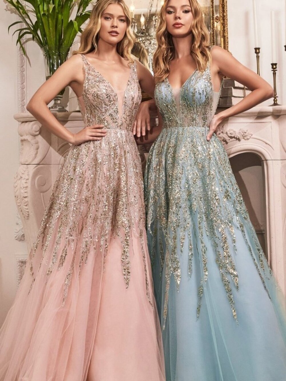 NEW BLUSH Evening Gown Floor Length Formal Elegant Stunning C135